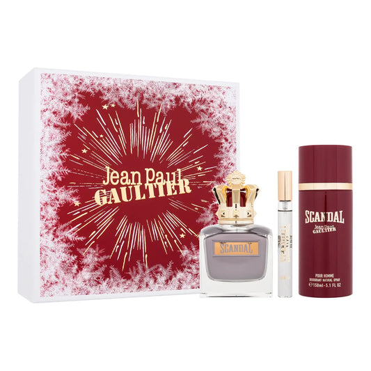 Scandal Pour Homme 3 pc Gift Set by Jean Paul Gaultier 3.4 oz EDT Spray for Men